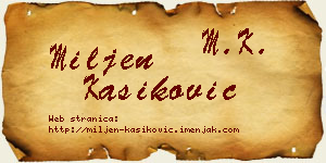 Miljen Kašiković vizit kartica